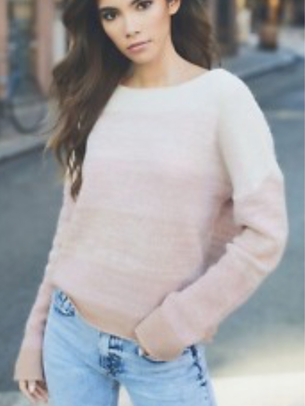 Skull Cashmere Crewneck Sweater in Light Blue, Gray & Cream with Graphic - Picture 15 of 15